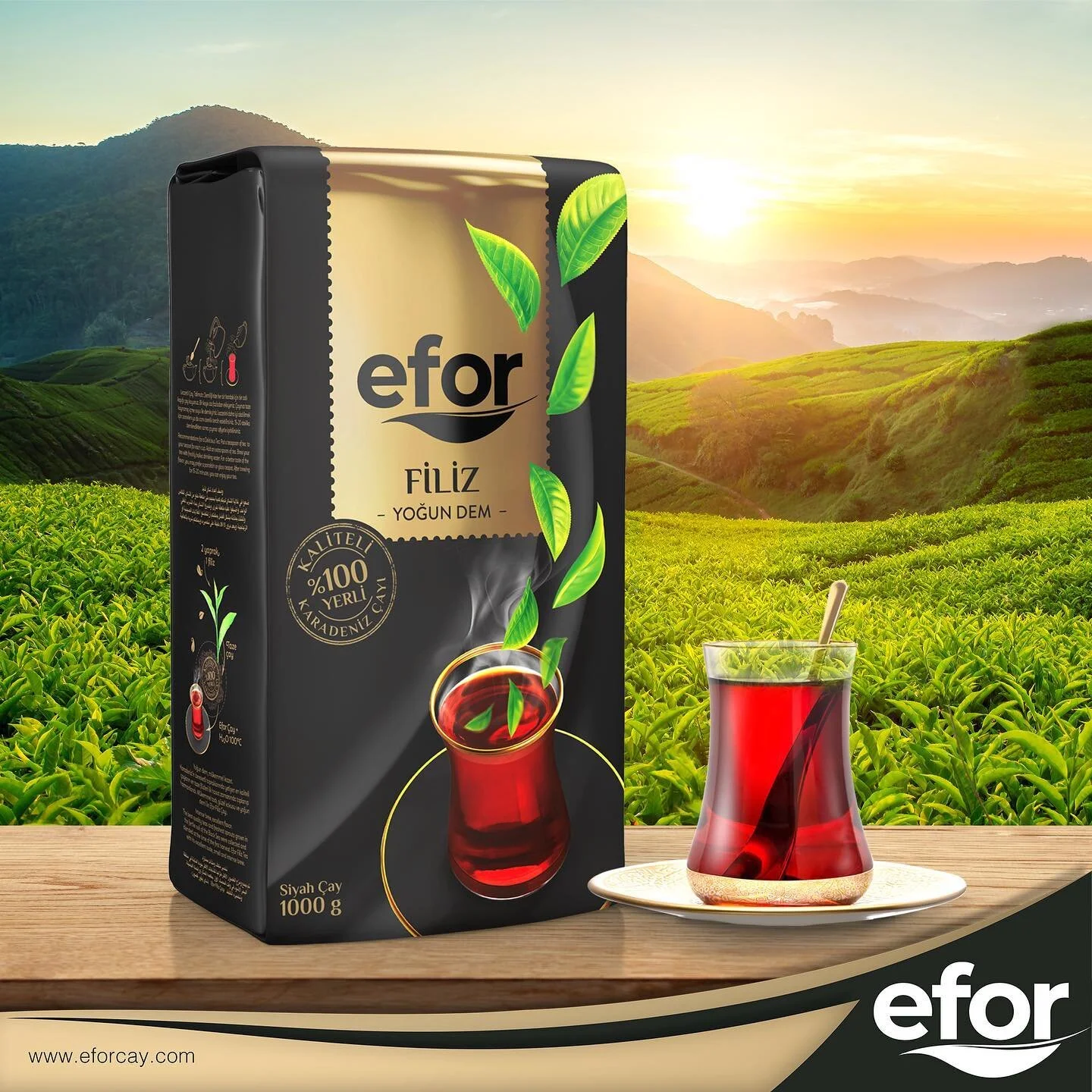 Турски черен чай - Efor Filiz 1 kg. - Image 2