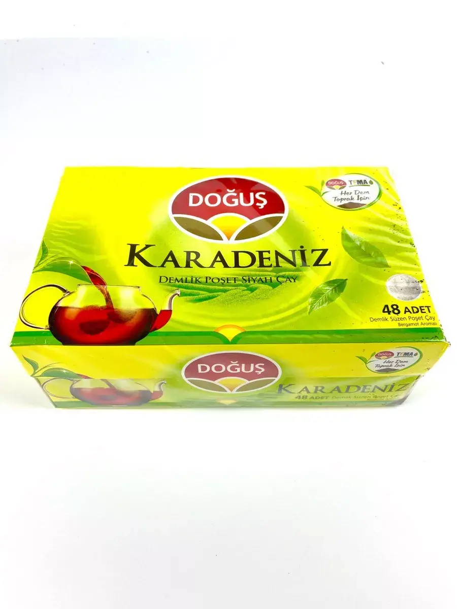 Турски черен чай за чайник Dogus Karadeniz с бергамот – 48 пакетчета за кана - Image 2